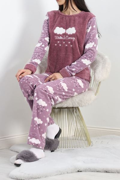 Peluş Polar Pijama Takımı Lilabulut - 19178.1050.