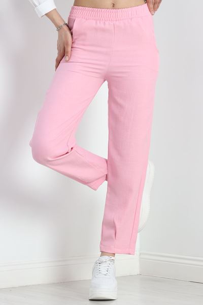 Beli Lastikli Keten Pantolon Pembe - 15264.1726.