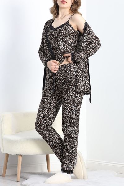 3'Lü Set Pijama Takımı Leopar - 30164.1050.