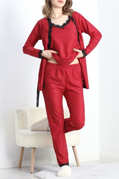 3'Lü Set Pijama Takımı Kırmızı - 30164.1050.