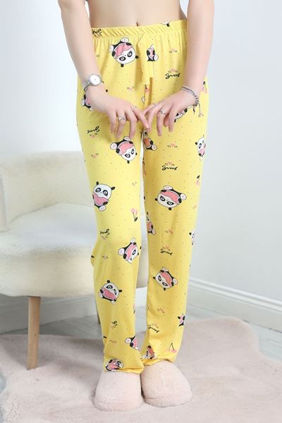 Desenli Milan Kumaş Pijama Altı Sarı - 60240.1878.