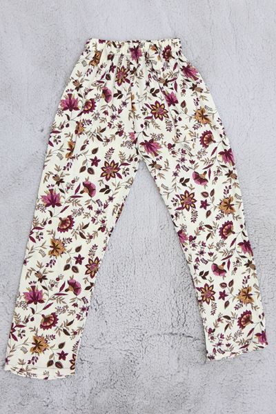 6-14 Yaş Desenli Lastikli Dokuma Pantolon Ekrubordo - 30399.904.