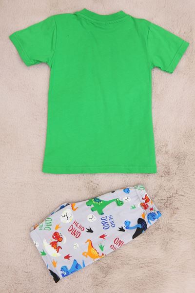 5-12 Yaş Şortlu Erkek Pijama Takımı Yeşil - 50413.1951.